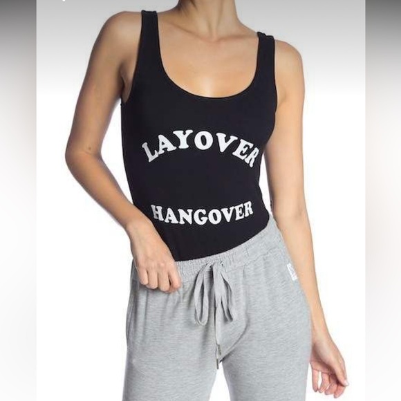 The Laundry Room Tops - The Laundry Room Layover Hangover Bodysuit Black Small